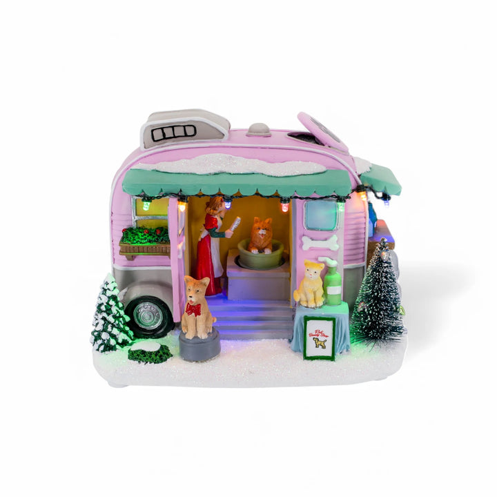 FG Square Christmas Village: Pet Grooming Trailer sparkle-castle