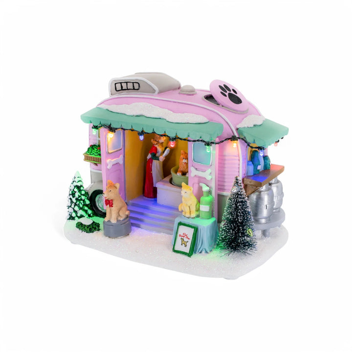 FG Square Christmas Village: Pet Grooming Trailer sparkle-castle