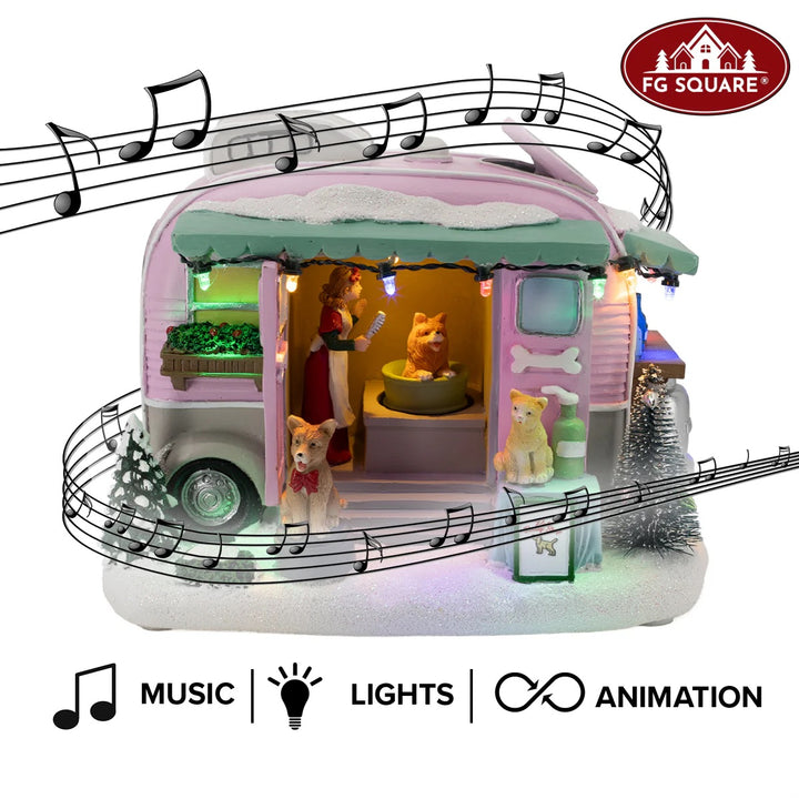 FG Square Christmas Village: Pet Grooming Trailer sparkle-castle