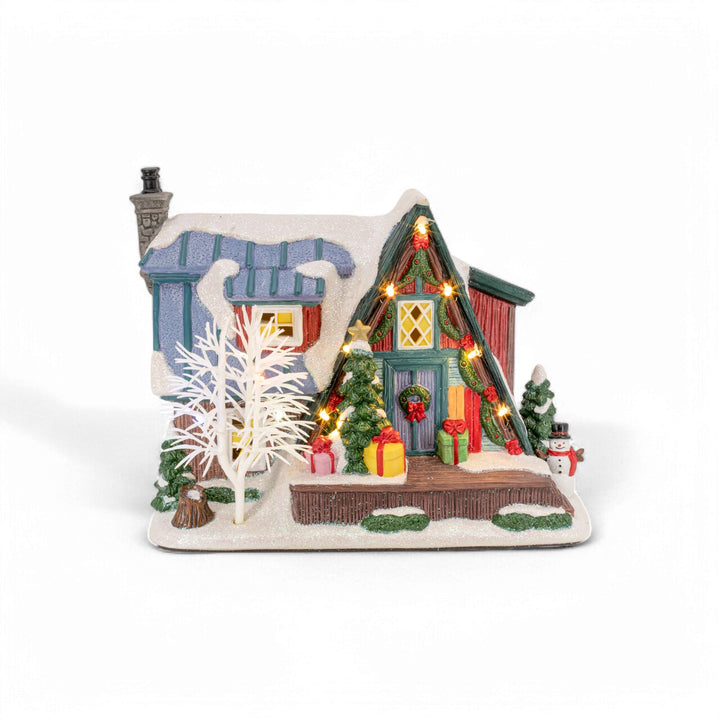 FG Square Christmas Village: Country Log Cabin sparkle-castle
