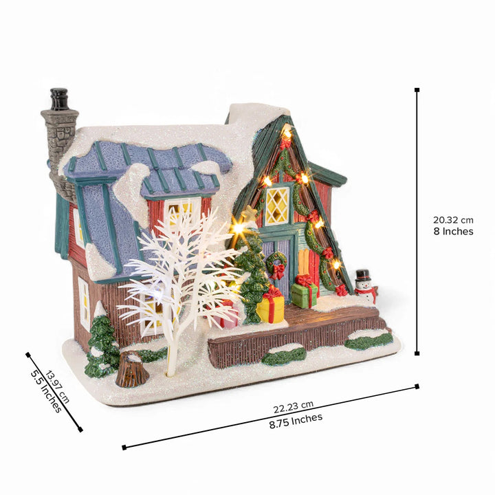 FG Square Christmas Village: Country Log Cabin sparkle-castle