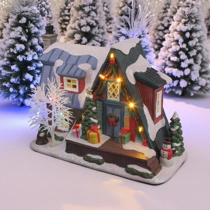 FG Square Christmas Village: Country Log Cabin sparkle-castle