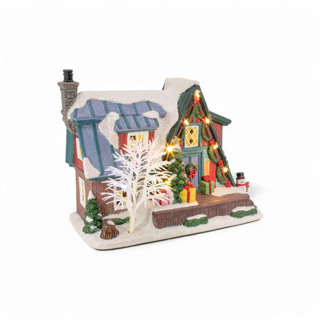 FG Square Christmas Village: Country Log Cabin sparkle-castle