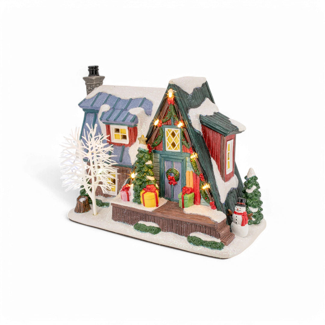FG Square Christmas Village: Country Log Cabin sparkle-castle