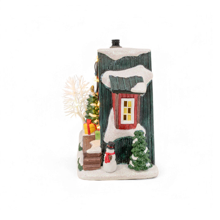 FG Square Christmas Village: Country Log Cabin sparkle-castle