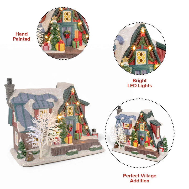 FG Square Christmas Village: Country Log Cabin sparkle-castle