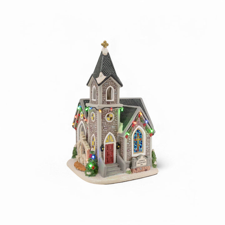FG Square Christmas Village: Corner Cathedral sparkle-castle