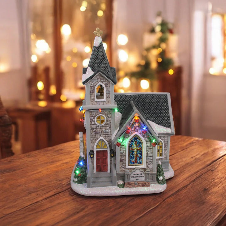FG Square Christmas Village: Corner Cathedral sparkle-castle