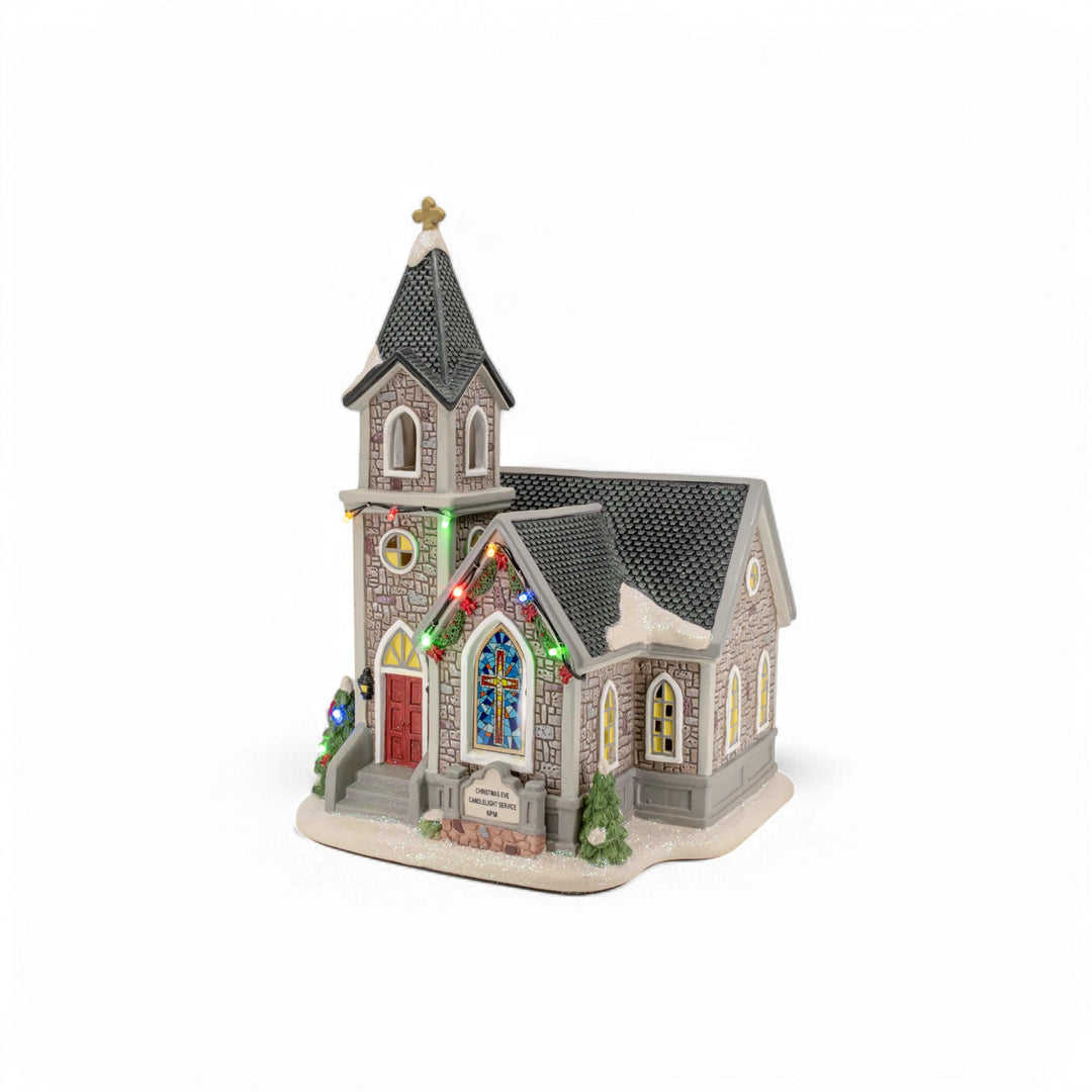 FG Square Christmas Village: Corner Cathedral sparkle-castle