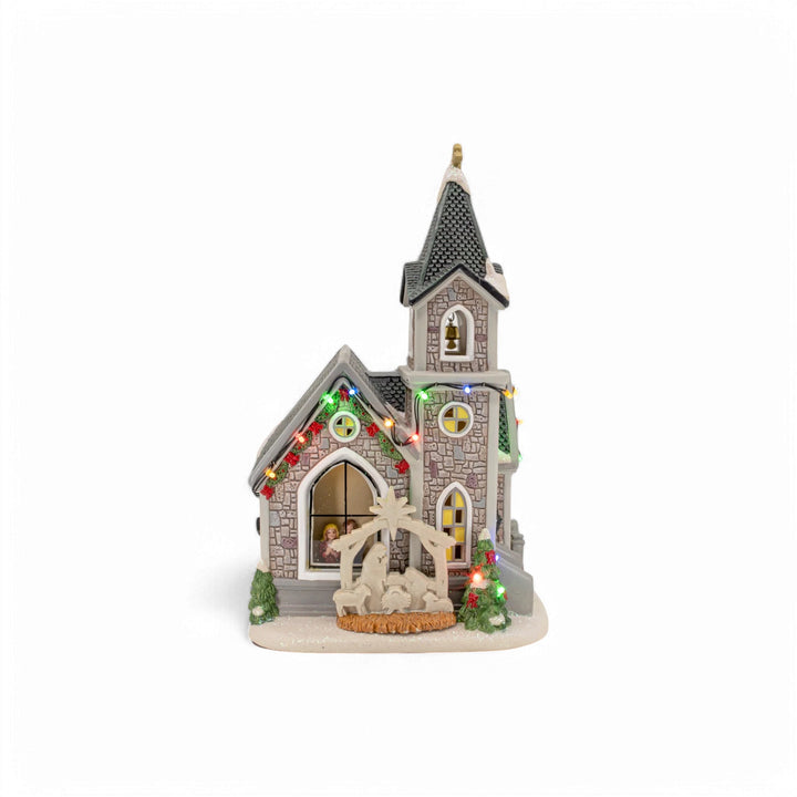 FG Square Christmas Village: Corner Cathedral sparkle-castle