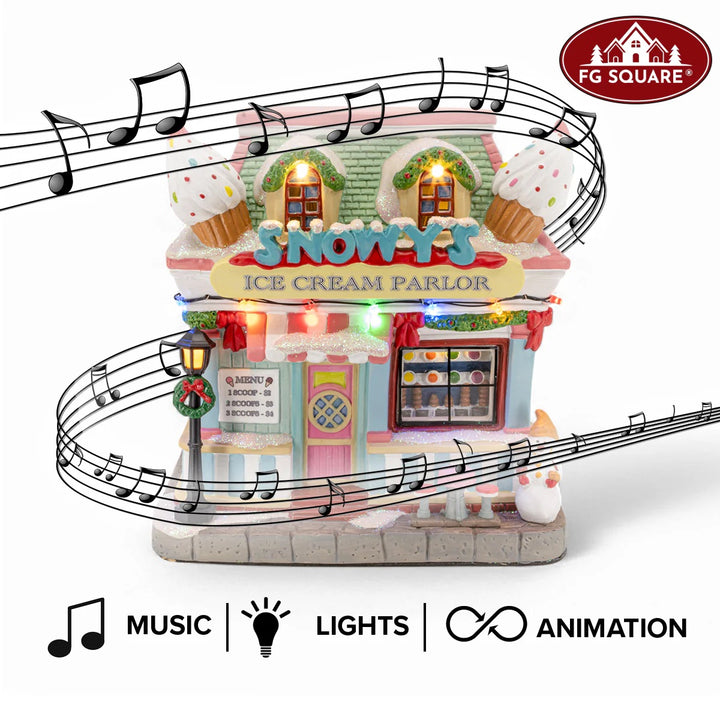 FG Square Christmas Village: Snowy's Ice Cream Parlor sparkle-castle