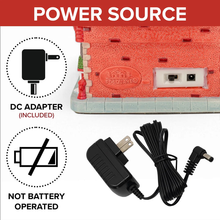 FG Square Christmas Village: Vintage Fire Department sparkle-castle