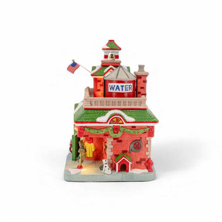 FG Square Christmas Village: Vintage Fire Department sparkle-castle