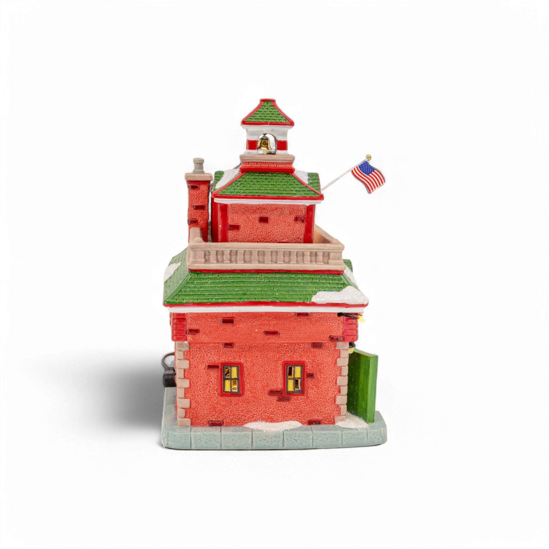 FG Square Christmas Village: Vintage Fire Department sparkle-castle