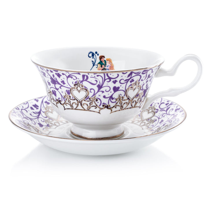 Disney English Ladies: Wedding Platinum Rapunzel Decorative Cup & Saucer sparkle-castle