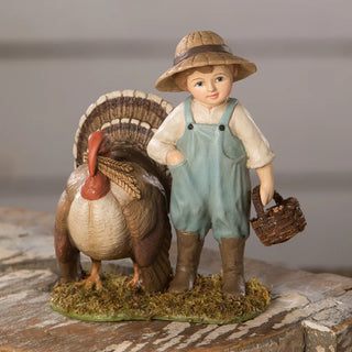 Bethany Lowe: Timmy Turkey Feeder Figurine sparkle-castle