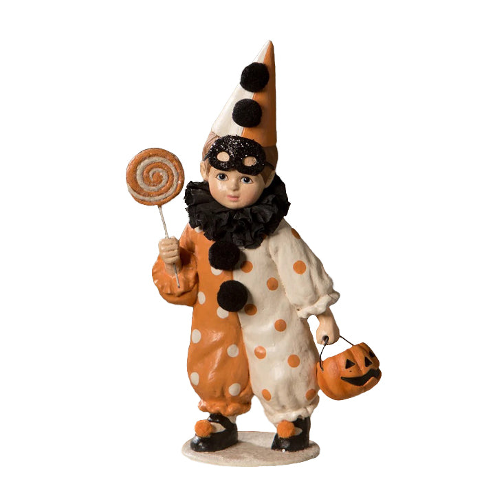 Bethany Lowe: Halloween Masquerade Clown Boy Figurine sparkle-castle