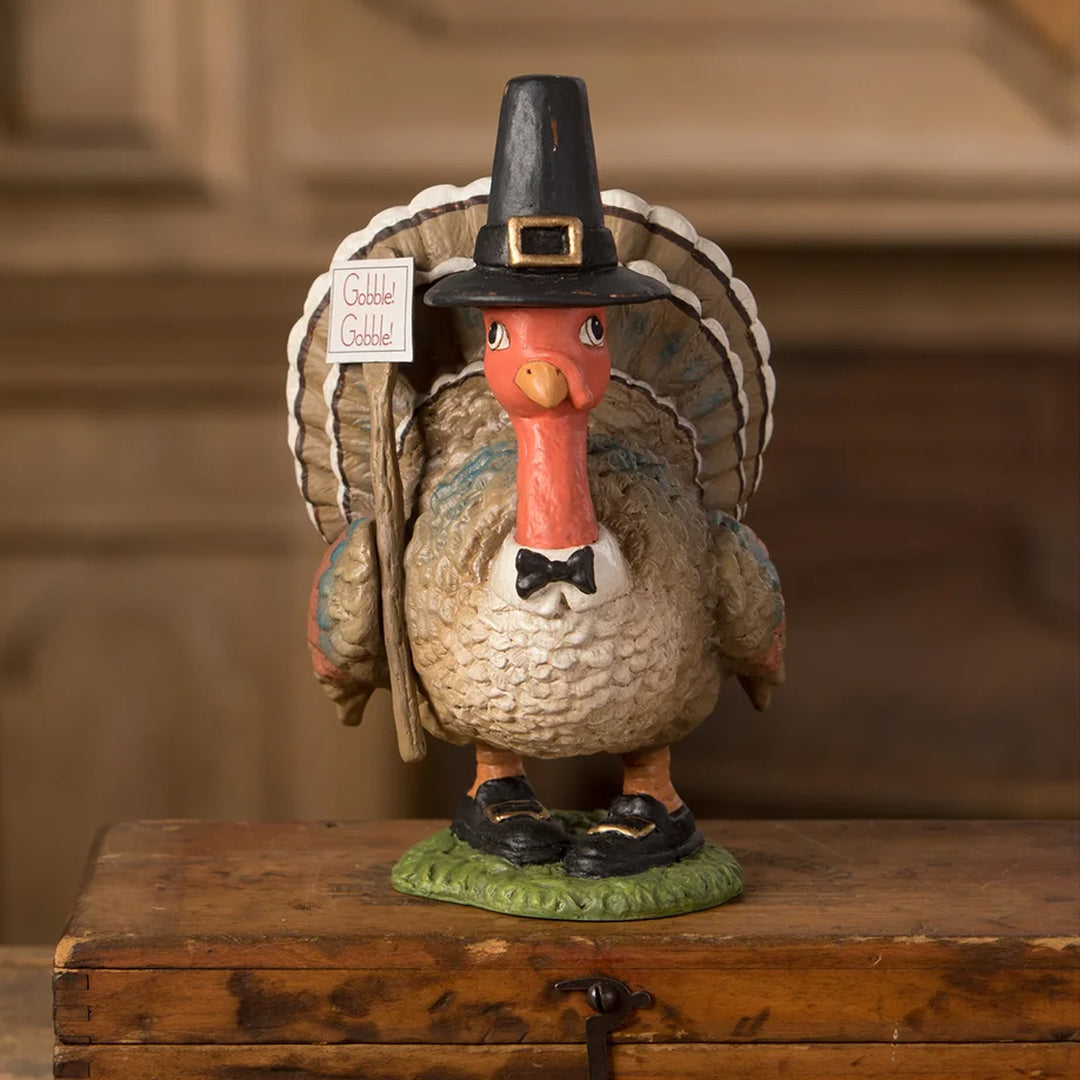 Bethany Lowe: Gobble Gobble Turkey Figurine sparkle-castle