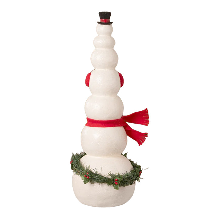 Bethany Lowe: Christmas Happy Snowman Stack Figurine sparkle-castle