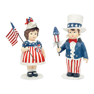 Bethany Lowe: Patriotic Sammy & Betsy, Set of 2 sparkle-castle