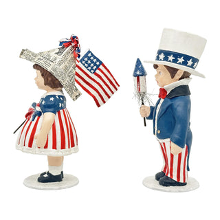Bethany Lowe: Patriotic Sammy & Betsy, Set of 2 sparkle-castle