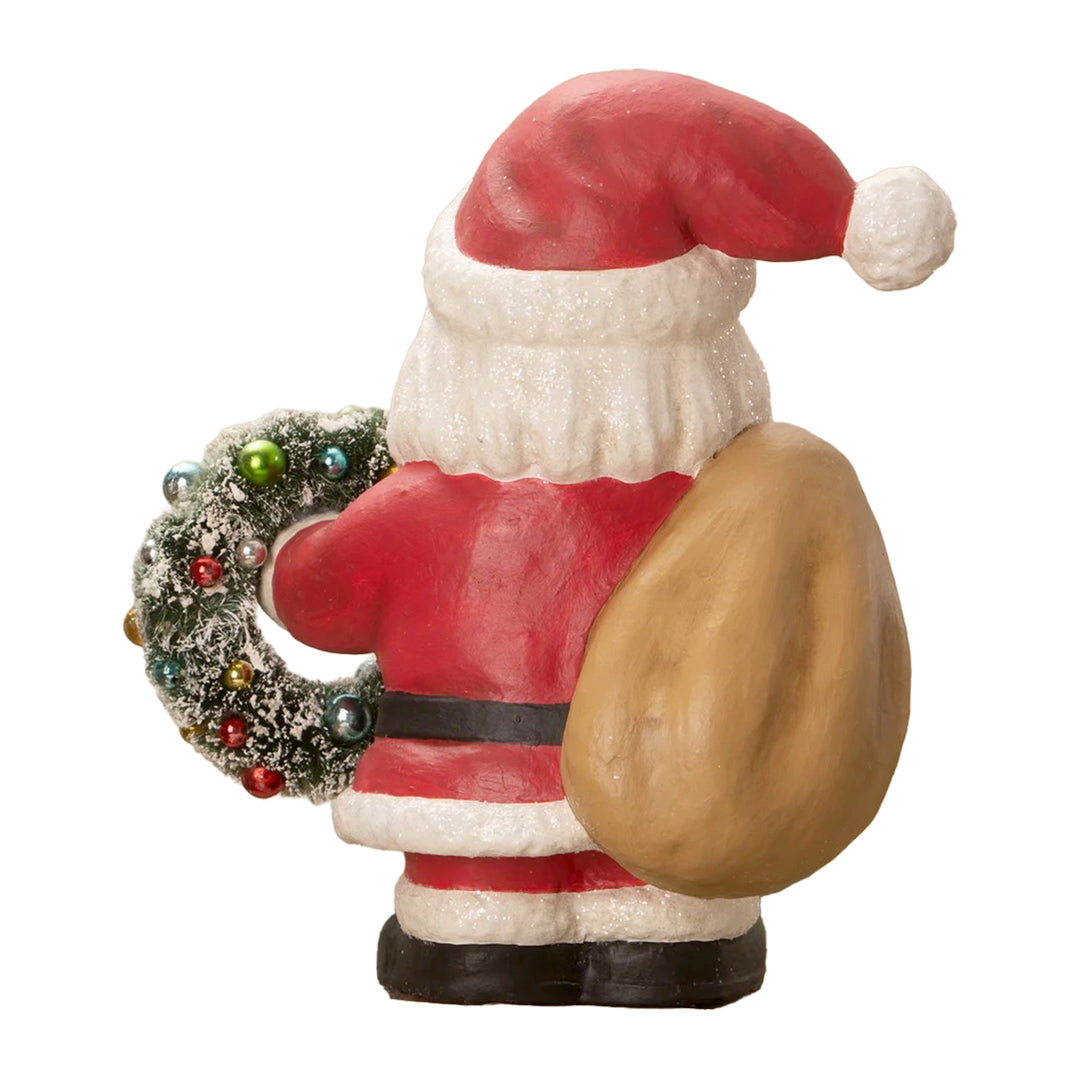 Bethany Lowe: Fat Santa with Wreath Figurine sparkle-castle