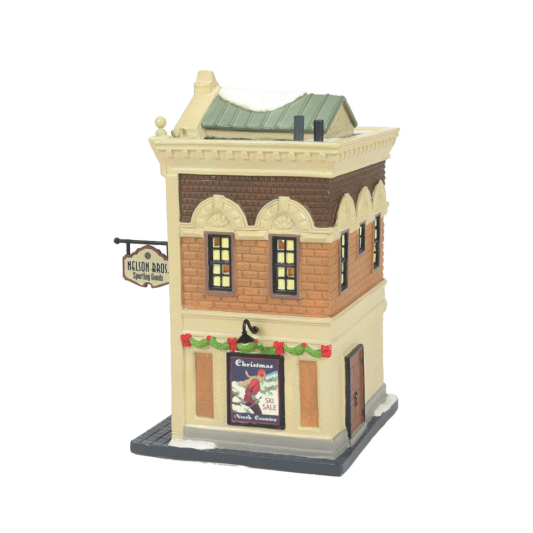 Department 56 Christmas in the City Village: Nelson Bros. Sporting Goods sparkle-castle