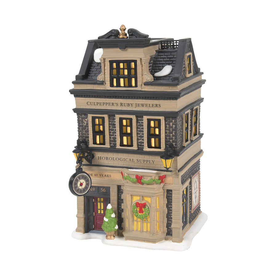 Department 56 Dickens Village: Culpepper's Ruby Jewelers sparkle-castle