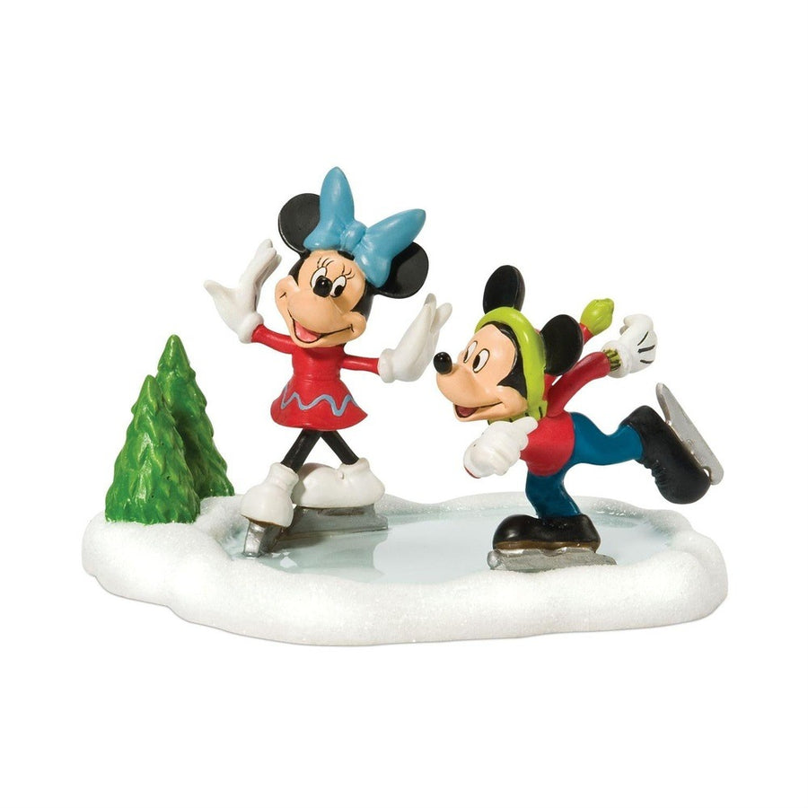 Department 56 Disney Snow Village Accessory: Mickey & Minnie Go Skating sparkle-castle