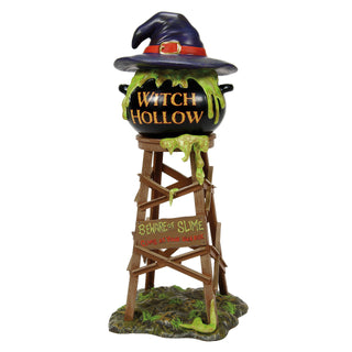 Department 56 Snow Village Halloween Accessory: Witch Hollow Water Tower sparkle-castle
