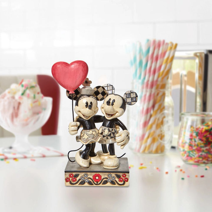 Jim Shore Disney Traditions: Mickey and Minnie Heart Figurine sparkle-castle