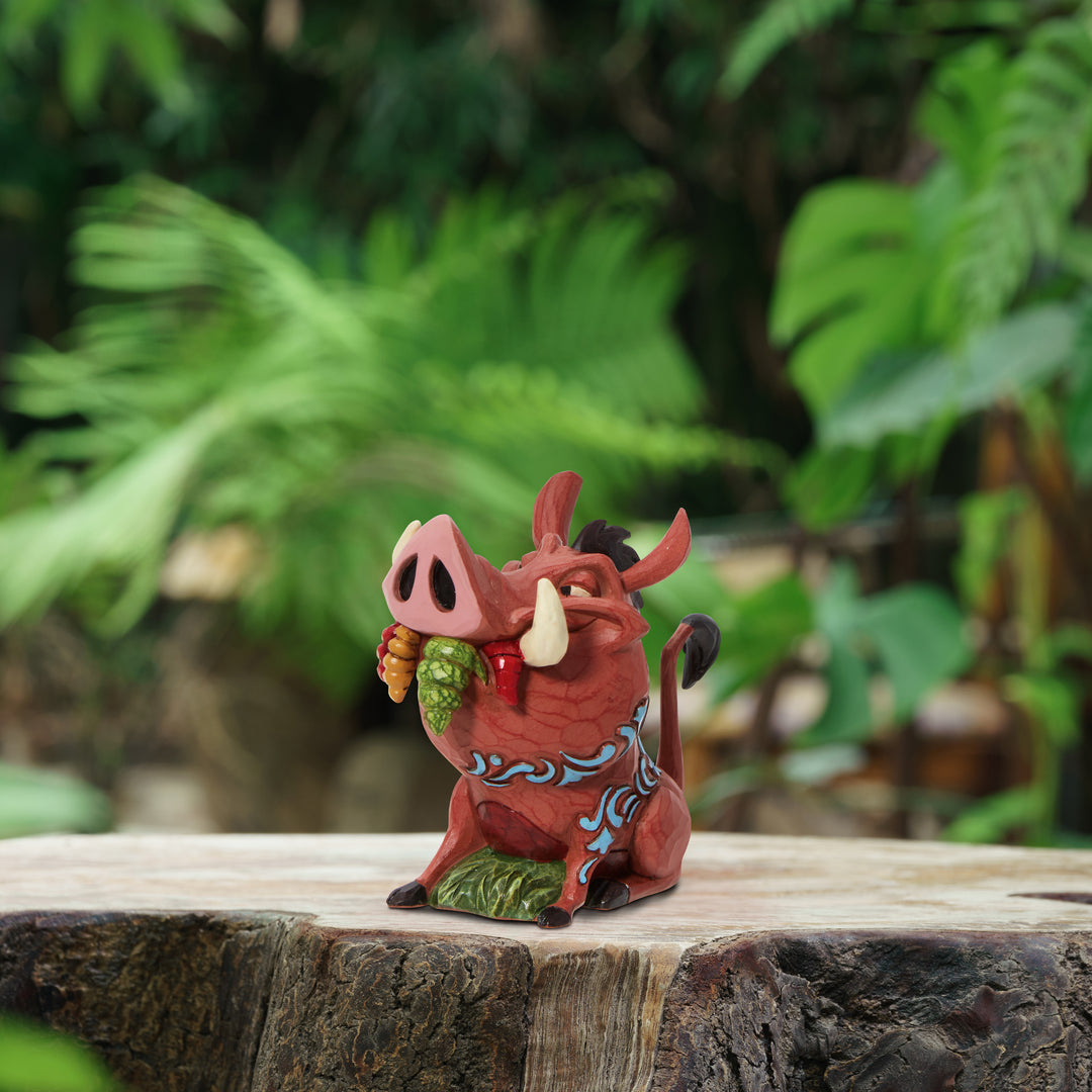 Jim Shore Disney Traditions: Mini Pumbaa Eating Bugs Figurine