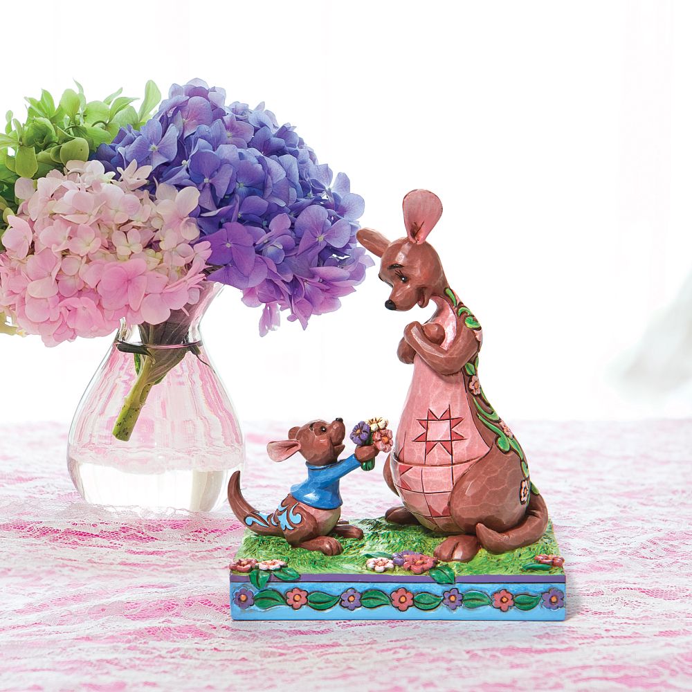 Jim Shore Disney Traditions: Roo Giving Kanga Flowers Figurine sparkle-castle