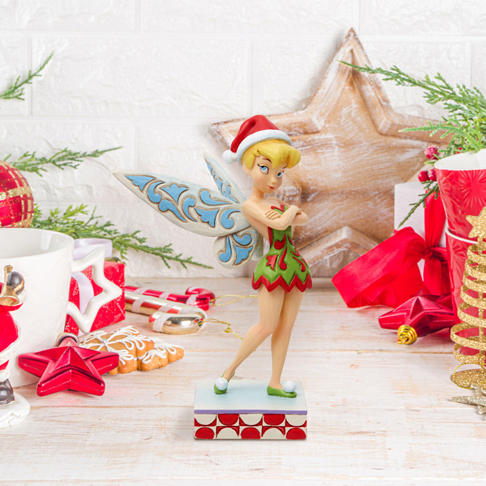 Jim Shore Disney Traditions: Sassy Christmas Tink Personality Pose Figurine