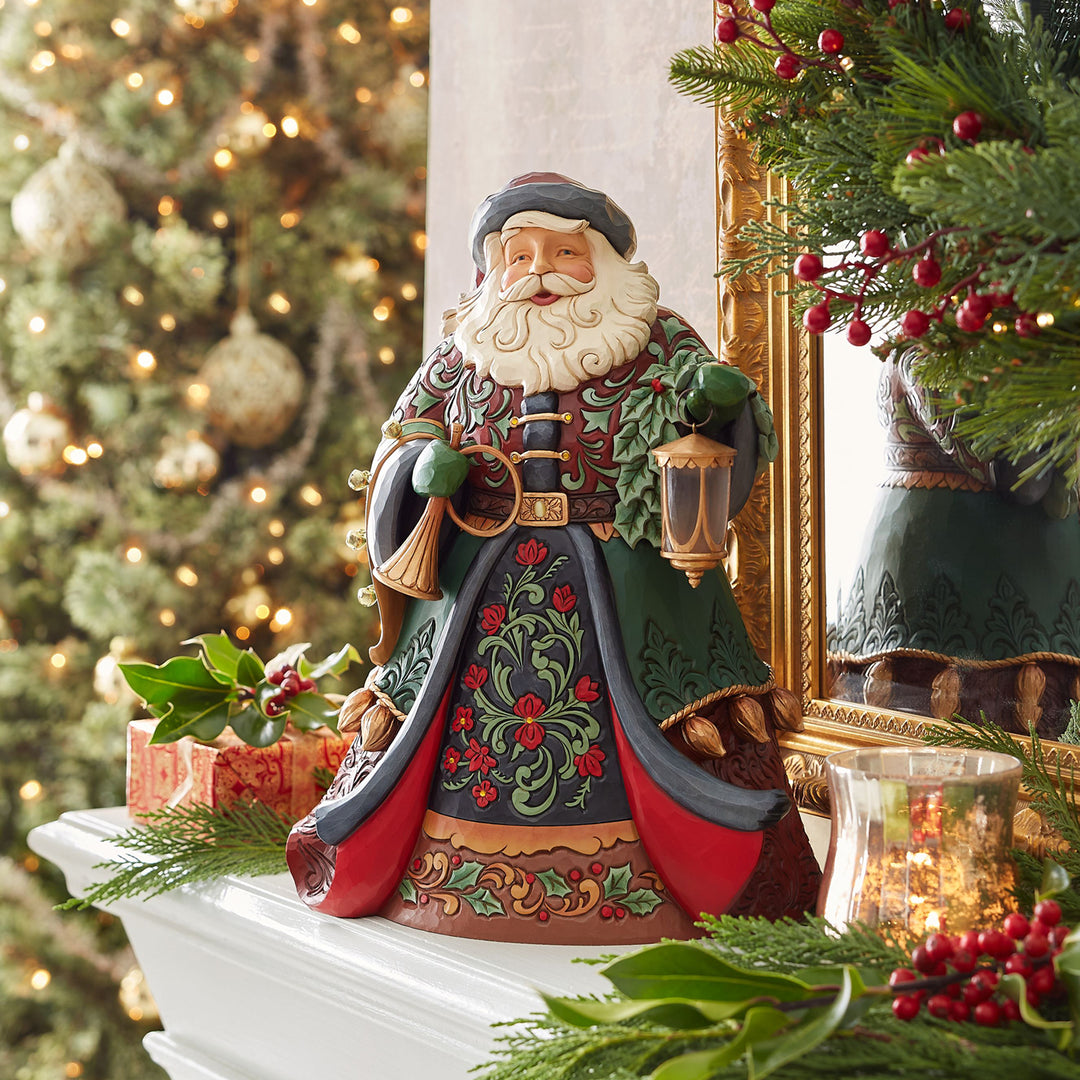 Jim Shore Heartwood Creek: Collector Santa Holding Lantern Figurine sparkle-castle