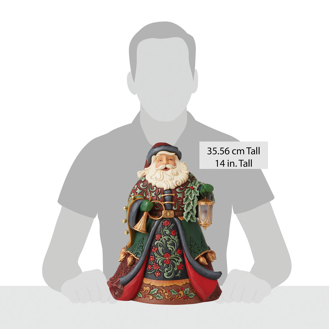 Jim Shore Heartwood Creek: Collector Santa Holding Lantern Figurine sparkle-castle