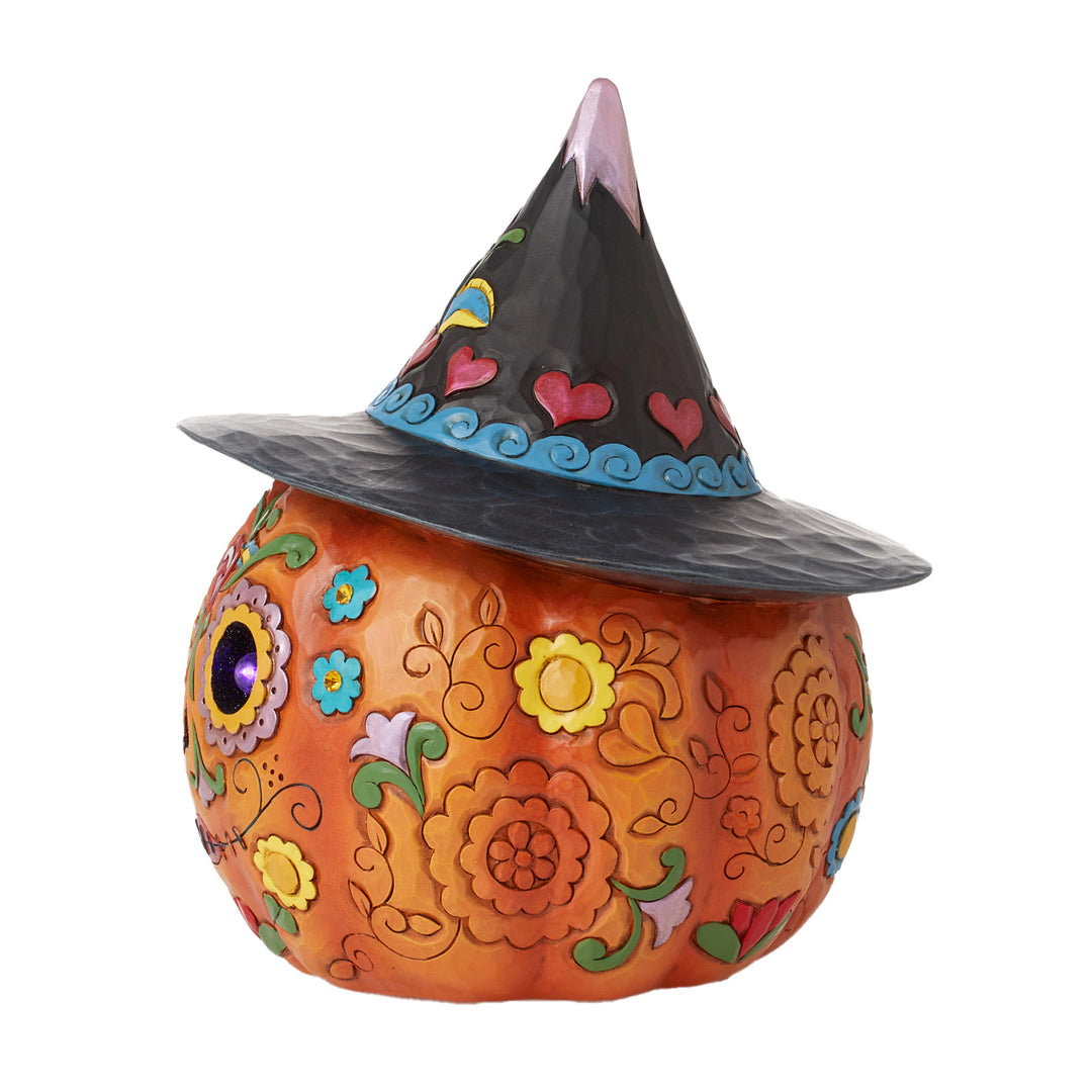 Jim Shore Heartwood Creek: Day of the Dead Jack-o-Lantern with Hat Figurine