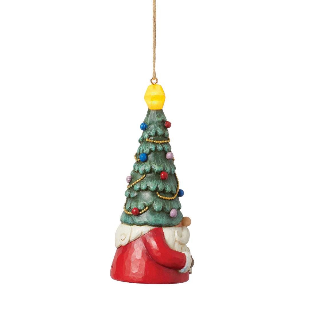 Jim Shore Heartwood Creek: Gnome with Lit Tree Hat Hanging Ornament sparkle-castle