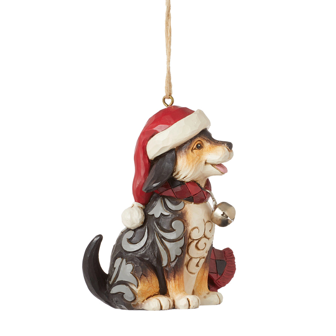 Jim Shore Heartwood Creek: Highland Glen Dog Wearing Plaid Scarf Hanging Ornament