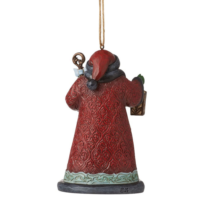 Jim Shore Heartwood Creek: Holiday Manor Santa with Cane Hanging Ornament sparkle-castle