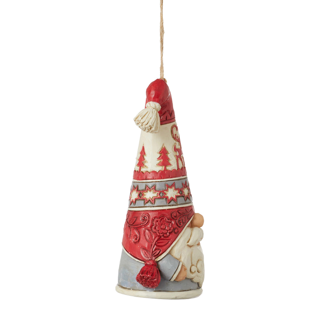 Jim Shore Heartwood Creek: Nordic Noel Gnome In Flaps Hat Hanging Ornament