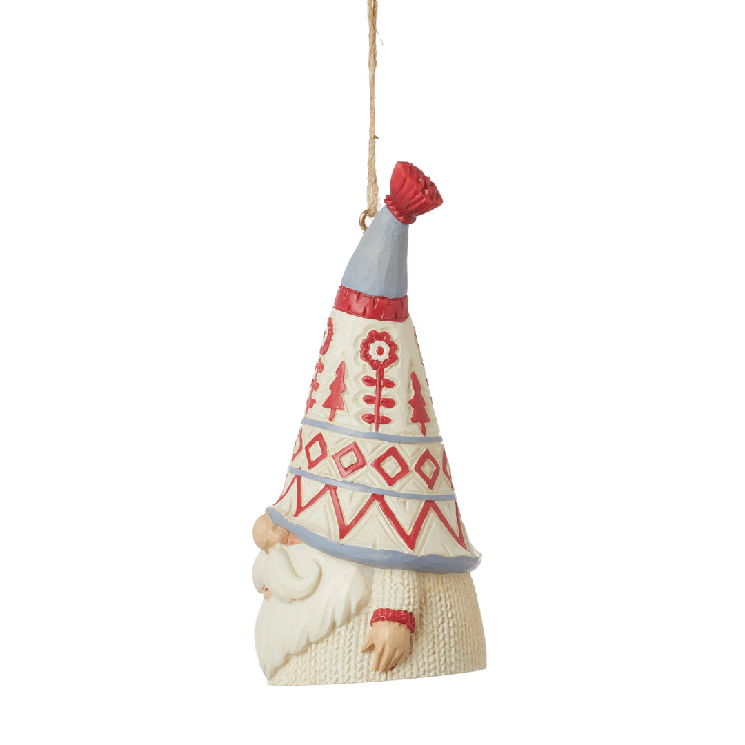 Jim Shore Heartwood Creek: Nordic Noel Gnome In White Sweater Hanging Ornament