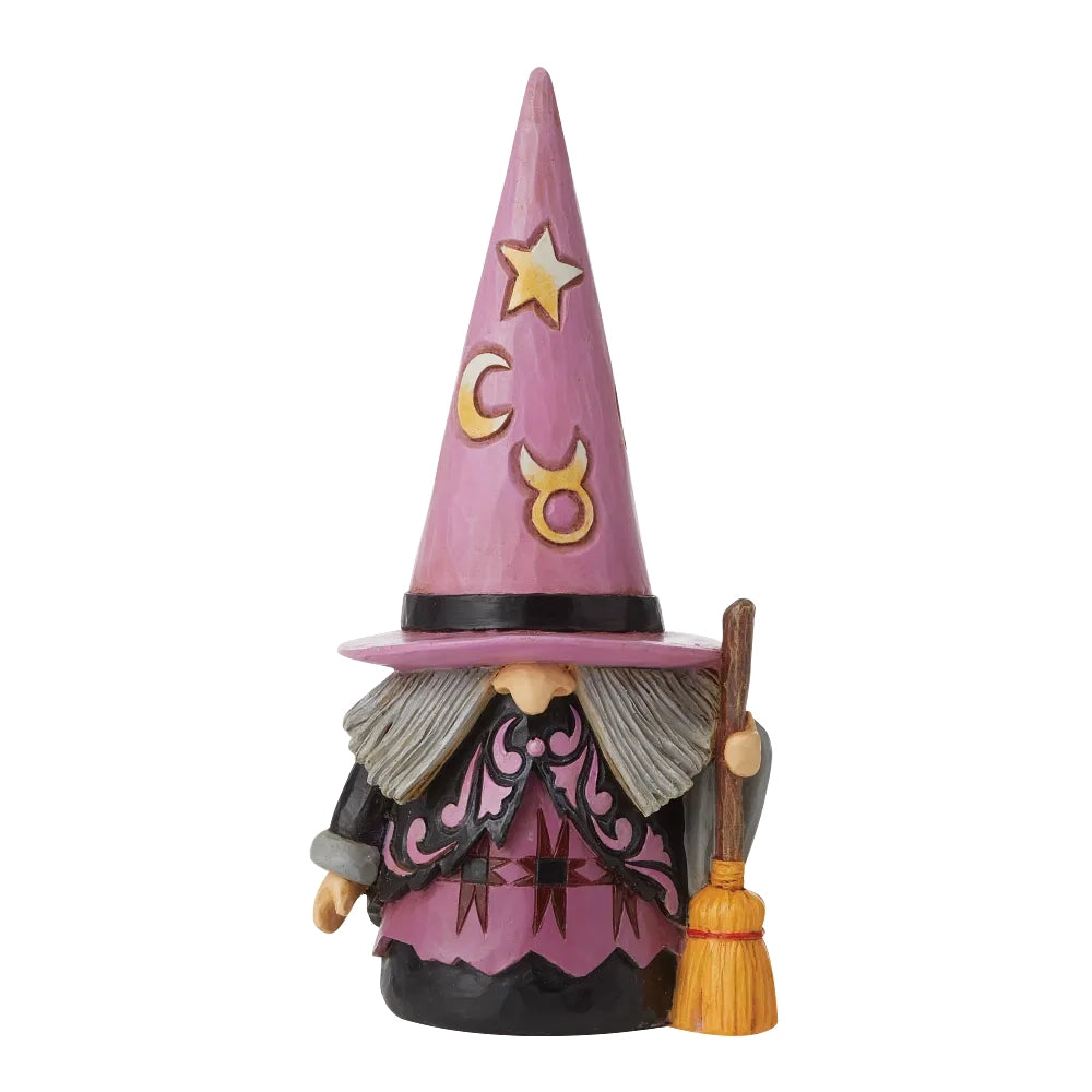 Jim Shore Heartwood Creek: Witch Gnome Holding Broom Figurine sparkle-castle