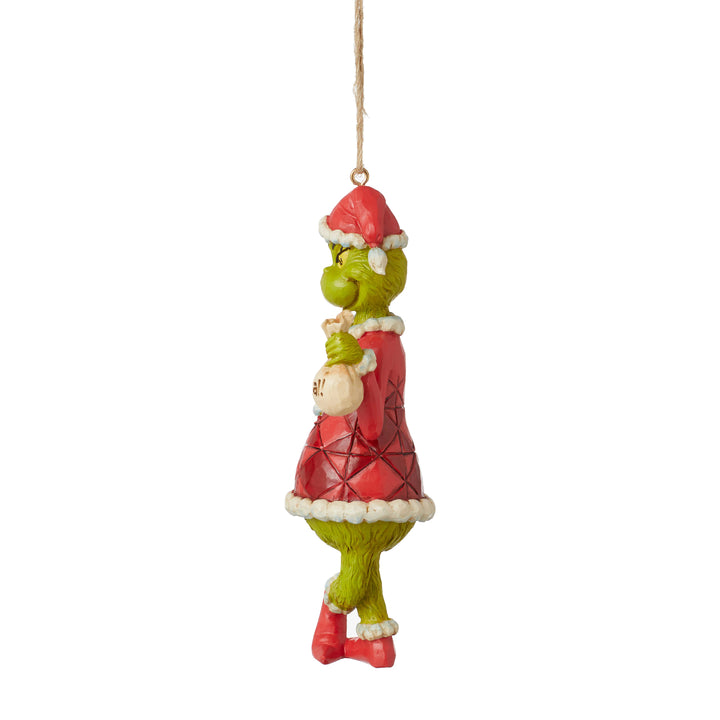 Jim Shore The Grinch: Grinch with Bag of Coal Hanging Ornament