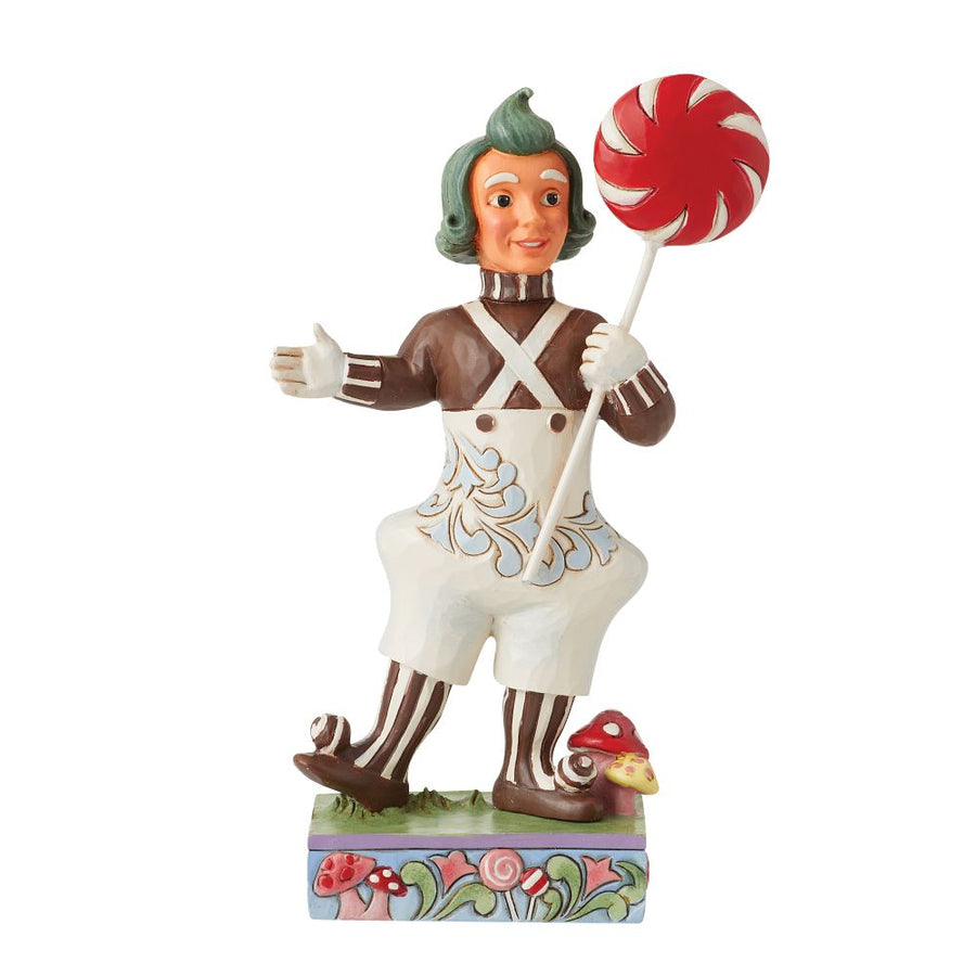 Jim Shore Willy Wonka: Oompa Loompa with Lollipop Figurine sparkle-castle