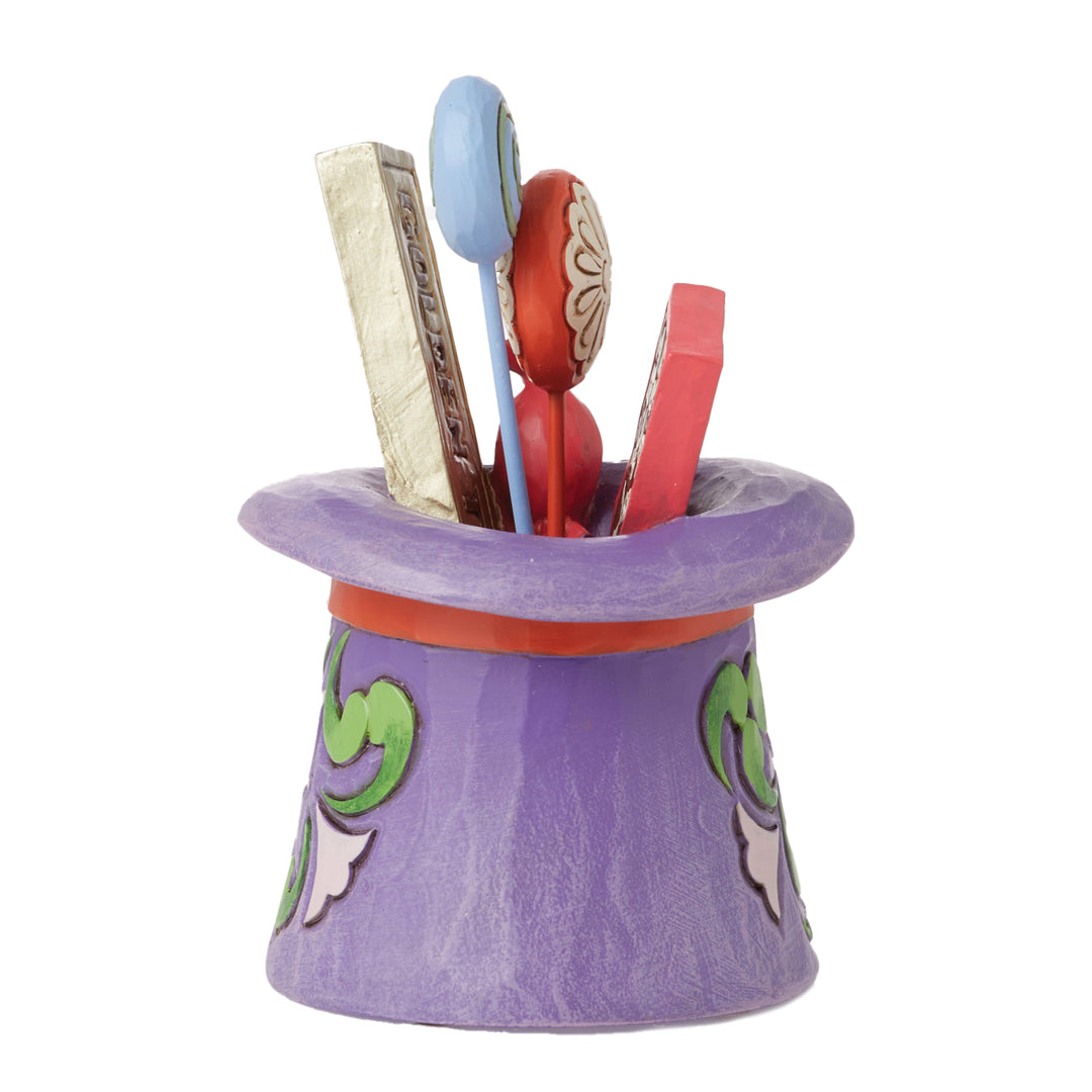 Jim Shore Willy Wonka: Purple Willy Wonka Hat Miniature Figurine sparkle-castle