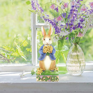 Jim Shore Beatrix Potter: Peter Rabbit with Daffodils Figurine sparkle-castle