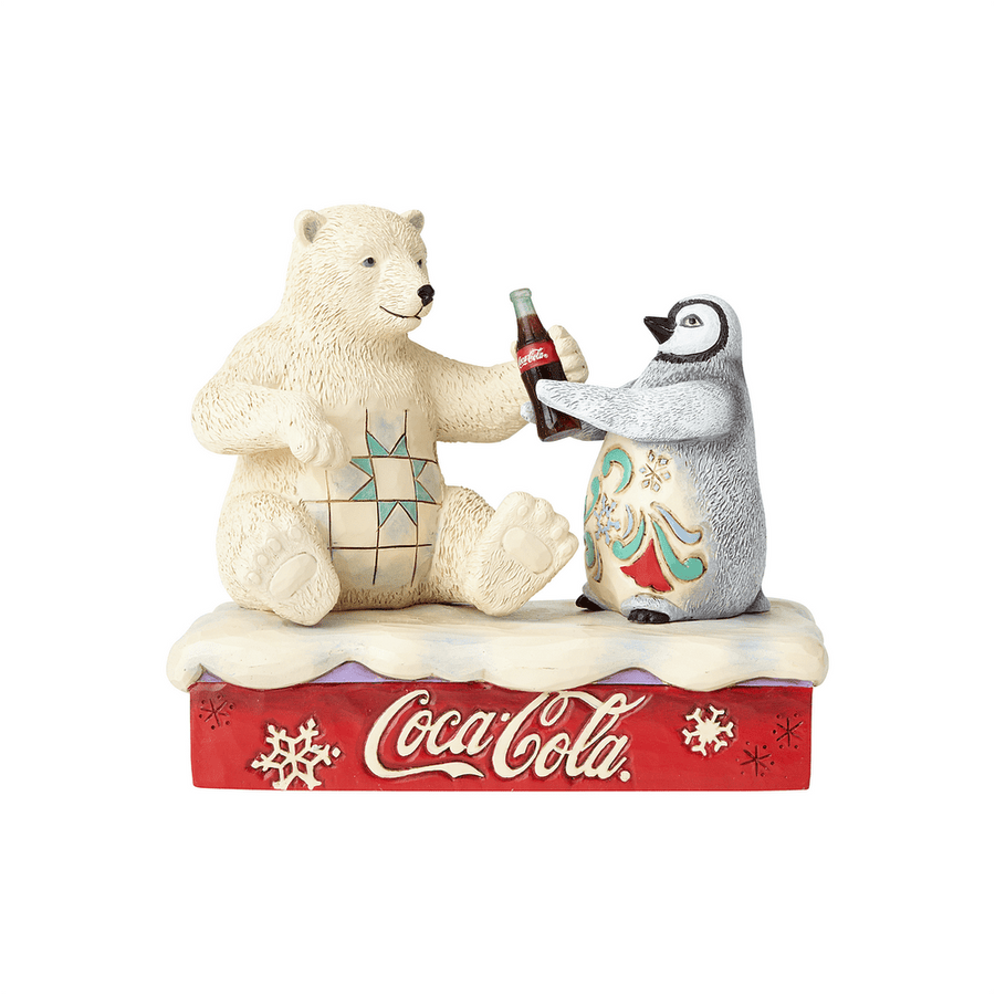 Jim Shore Coca-Cola: Polar Bear with Penguin Figurine sparkle-castle