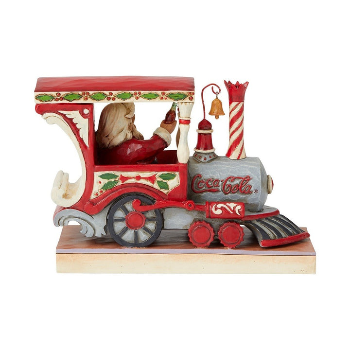 Jim Shore Coca-Cola: Santa in Coke Train Engine Figurine sparkle-castle