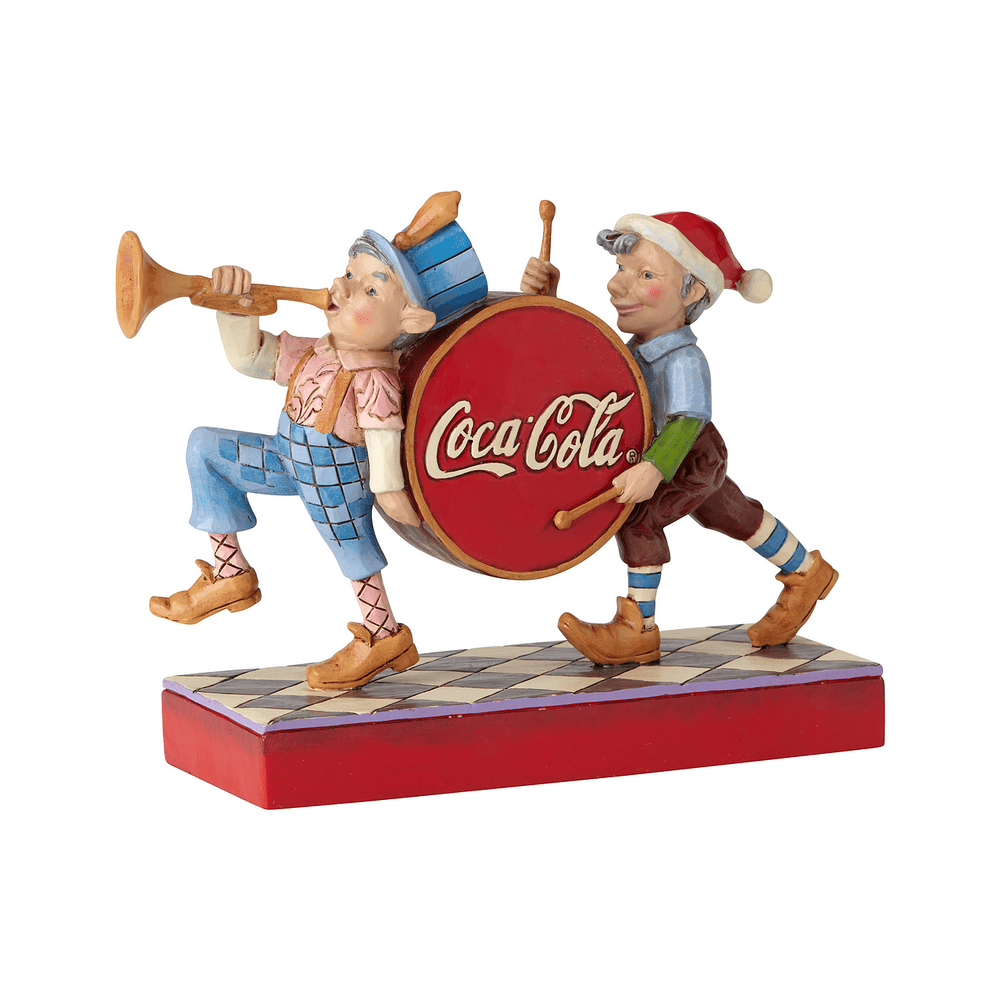 Jim Shore Coca-Cola: Santa's Elves Elf Marching Band Figurine sparkle-castle